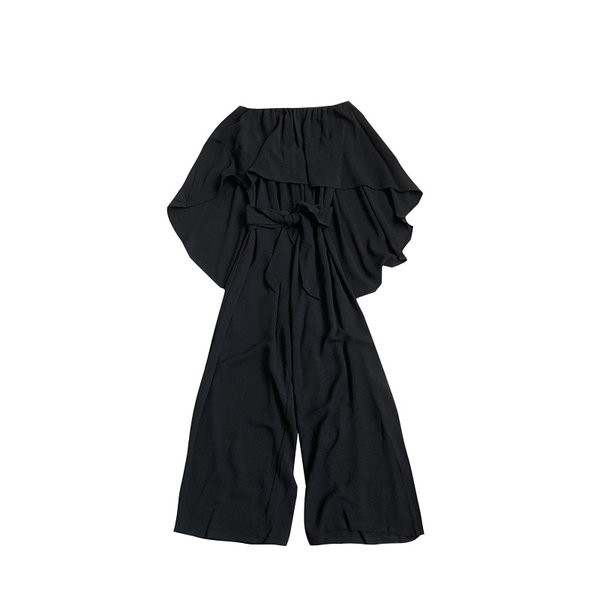 Sieviešu kombinezons ar jostu platu modeli