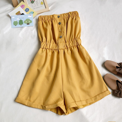 Moderns sieviešu kombinezons ar pogām un elastīgu jostasvietu