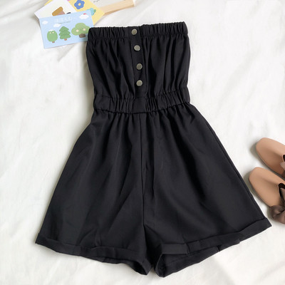 Moderns sieviešu kombinezons ar pogām un elastīgu jostasvietu