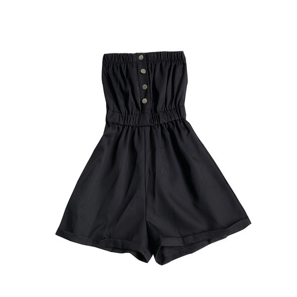 Moderns sieviešu kombinezons ar pogām un elastīgu jostasvietu