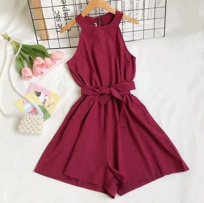 Sieviešu plats kombinezons ar rāvējslēdzēju un jostu