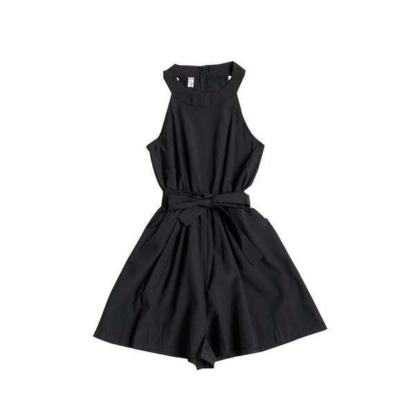 Sieviešu plats kombinezons ar rāvējslēdzēju un jostu