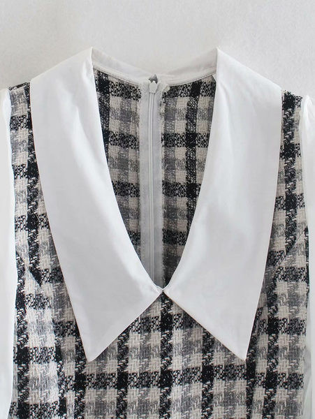 Női kockás overál retro stílusban