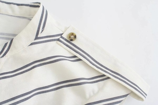 Nyári csíkos overall elasztikus derékkal