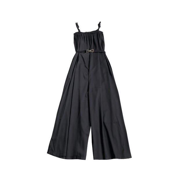 Női hosszú overall övvel és vékony pántokkal