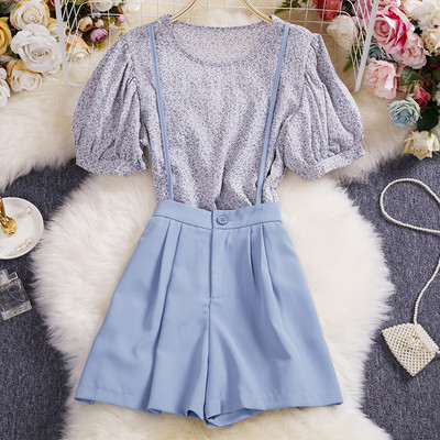 Moderns sieviešu komplekts no divām daļām blūzes un biksēm