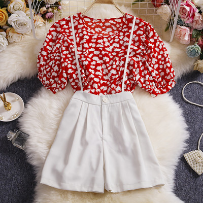 Moderns sieviešu komplekts no divām daļām blūzes un biksēm