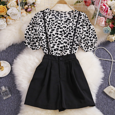 Moderns sieviešu komplekts no divām daļām blūzes un biksēm