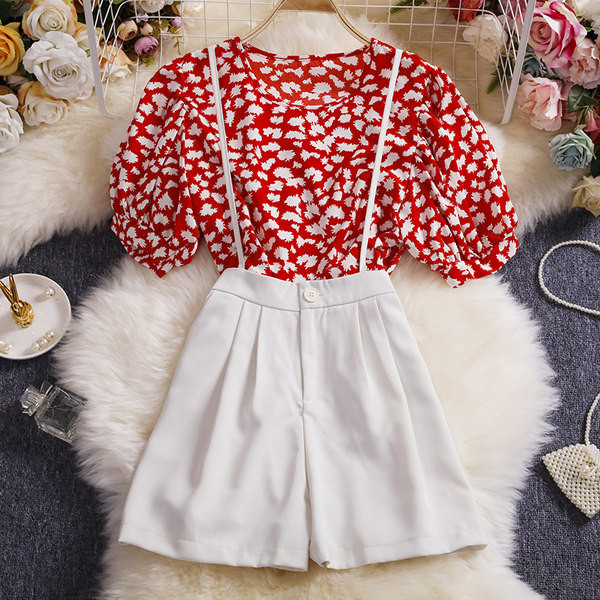 Moderns sieviešu komplekts no divām daļām blūzes un biksēm