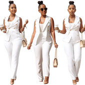 Naiste kaheosaline nööpidega ülikonnavest ja stiilsed püksid