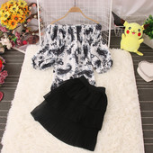 Moderns sieviešu komplekts-svārki un blūze