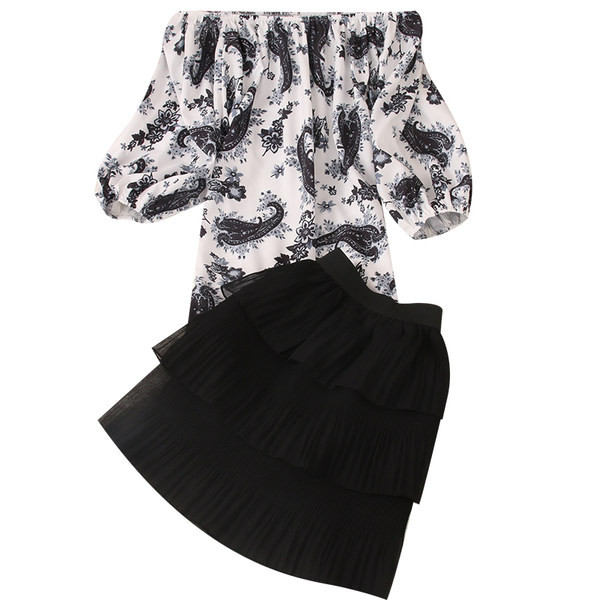 Moderns sieviešu komplekts-svārki un blūze