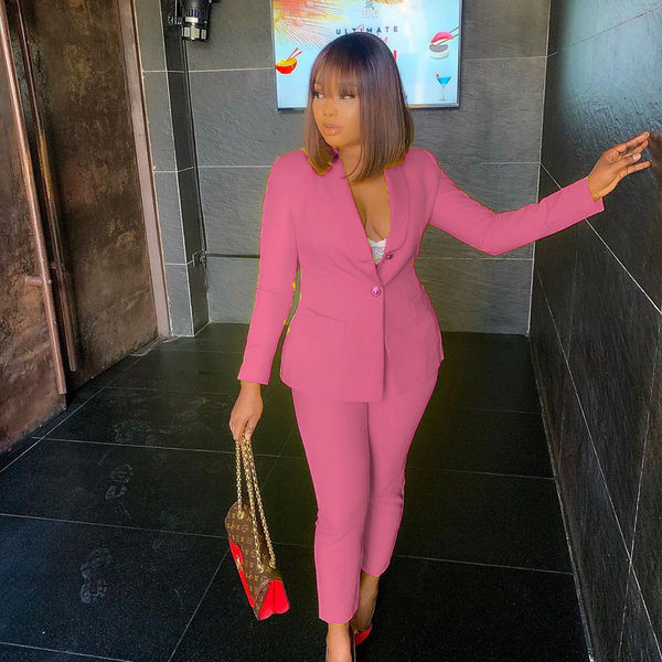 Naiste elegantne kaheosaline ülikonna jope ja püksid