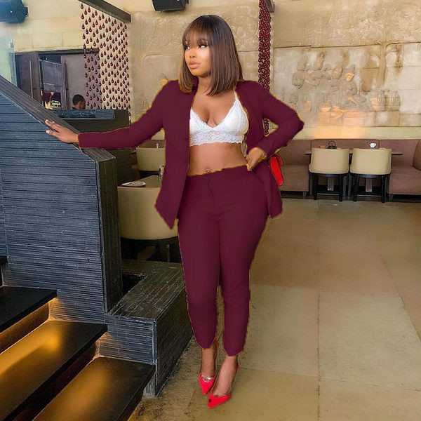 Naiste elegantne kaheosaline ülikonna jope ja püksid