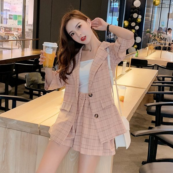 Suvine pleedi komplekt - jope ja lühikesed püksid