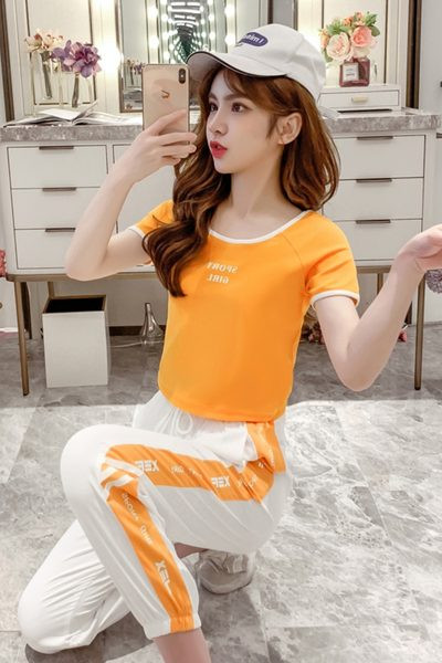 Casual komplekt - lühike pluus ja ääristega püksid