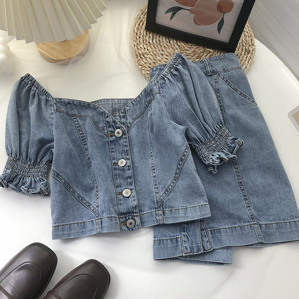 Női farmer szett gombokkal