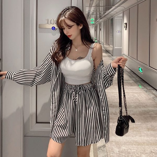 Nyári csíkos szett - ing és rövidnadrág