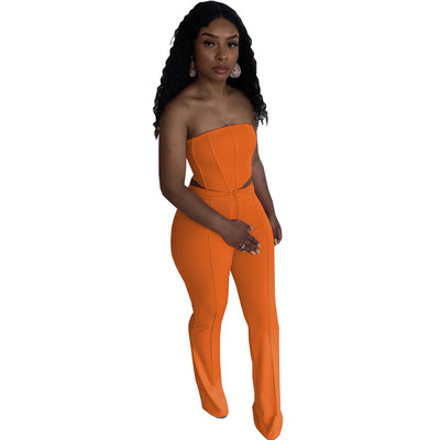 Uue mudeli naiste komplekt rinnakamate ja kõrge vöökohaga pükstega