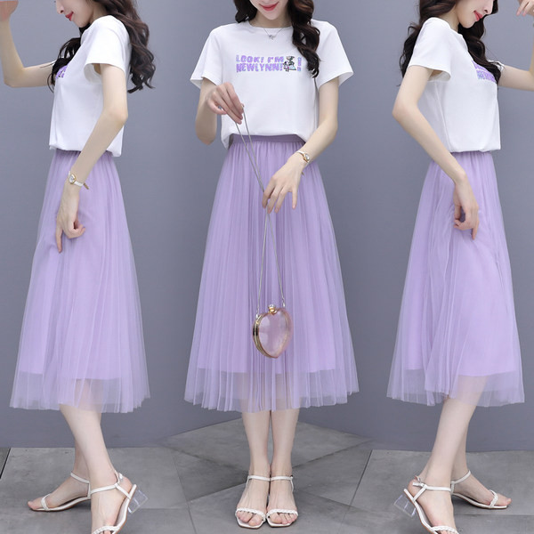 Uue mudeli naiste T-särkide komplekt ovaalse dekoltee ja pitsaseelikuga