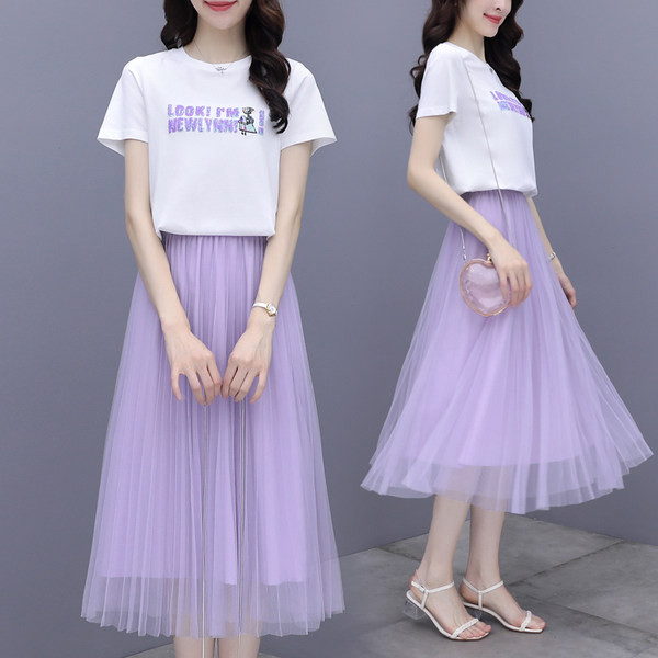 Uue mudeli naiste T-särkide komplekt ovaalse dekoltee ja pitsaseelikuga