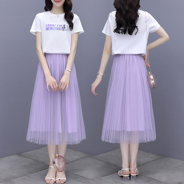 Uue mudeli naiste T-särkide komplekt ovaalse dekoltee ja pitsaseelikuga