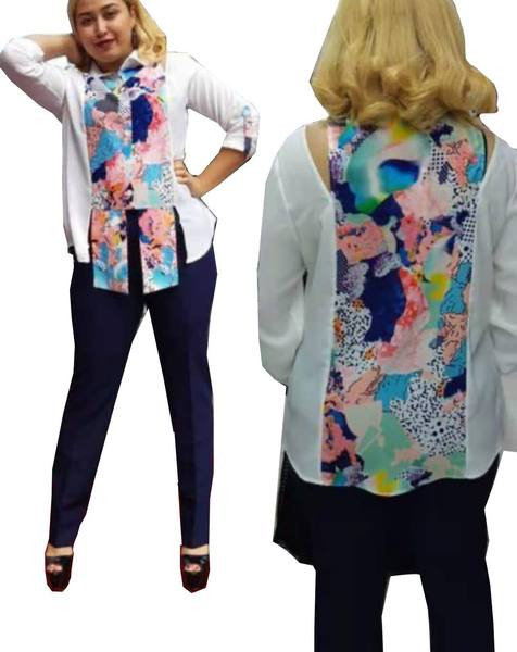 Női szett kétrészes ingből, hosszú ujjal és nadrággal