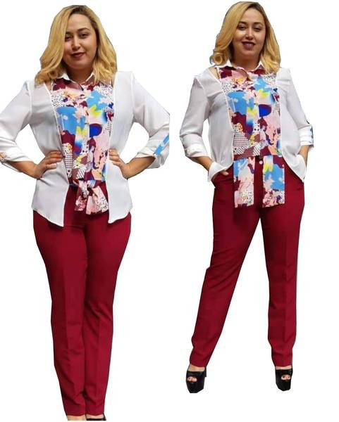 Női szett kétrészes ingből, hosszú ujjal és nadrággal