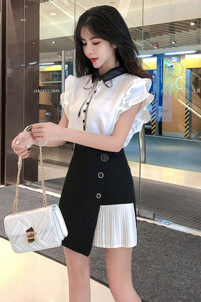 Suvine komplekt naistele - särk ja asümmeetriline seelik