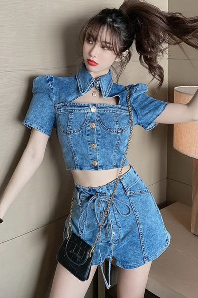 Naiste teksakomplekt - lühike särk ja püksid