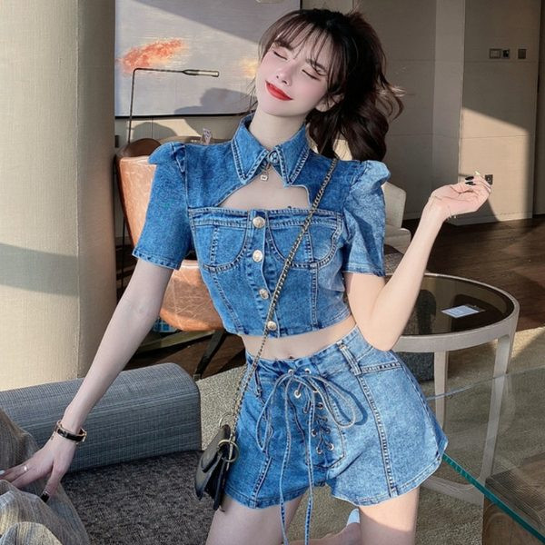 Naiste teksakomplekt - lühike särk ja püksid