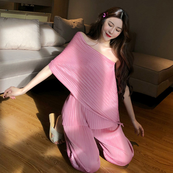 Casual velvetist komplekt - lai pluus ja pikad püksid