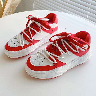 Női alkalmi tornacipő színes nyakkendőkkel, lapos talppal