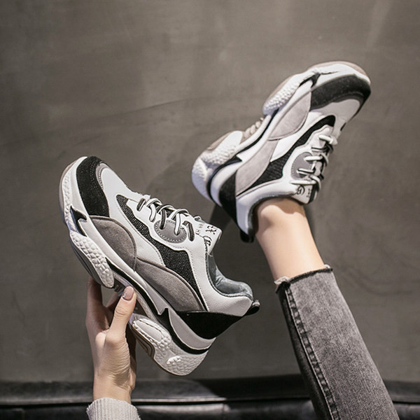 Φθινοπωρινά αθλητικά παπούτσια από οικο σουέτ με τραχιά σόλα