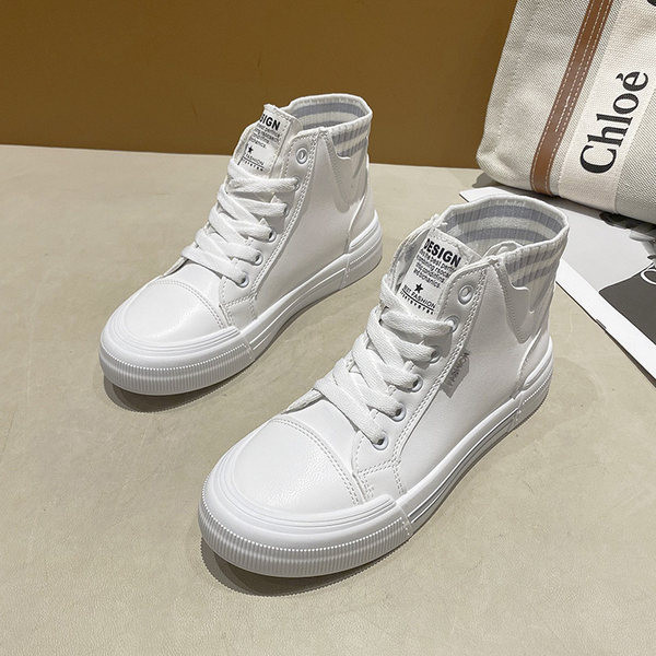 Sieviešu augstas kedas ar plakanu zoli un šņorēm