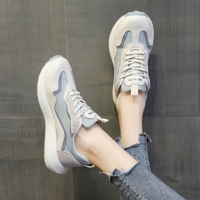 Öko-nahast naiste kevad-sügis tossud paelte ja kirjaga