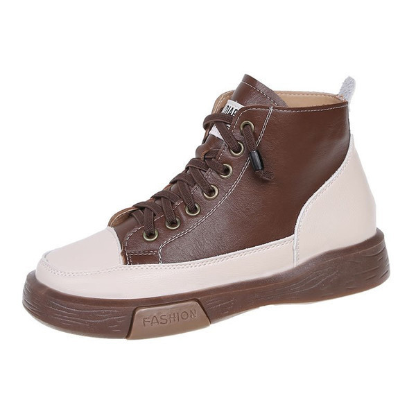 Női magas, fűzős műbőr tornacipő