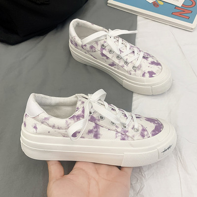 Naiste lõuendist värvitrükiga tossud