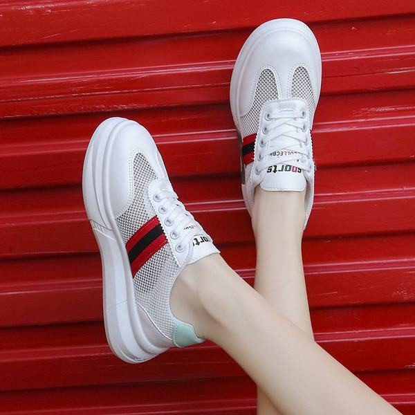 Νέο μοντέλο γυναικεία αθλητικά  παπούτσια με χρωματιστές ρίγες στο πλάι 