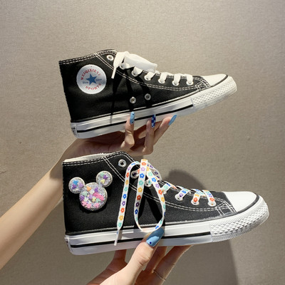 Moodsad naiste kõrged tekstiilist tossud värviliste lipsudega