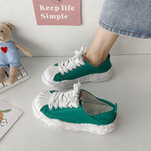 Kolmes värvitoonis lameda tallaga naiste lõuendist tossud