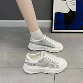 Jauns sieviešu ikdienas kedu modelis no eko ādas ar akmeņiem