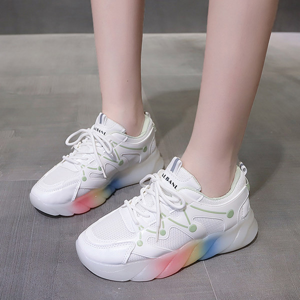 Γυναικεία casual αθλητικά παπούτσια με πολύχρωμη σόλα
