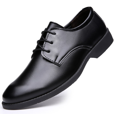 Официални обувки от еко кожа с връзки за мъже