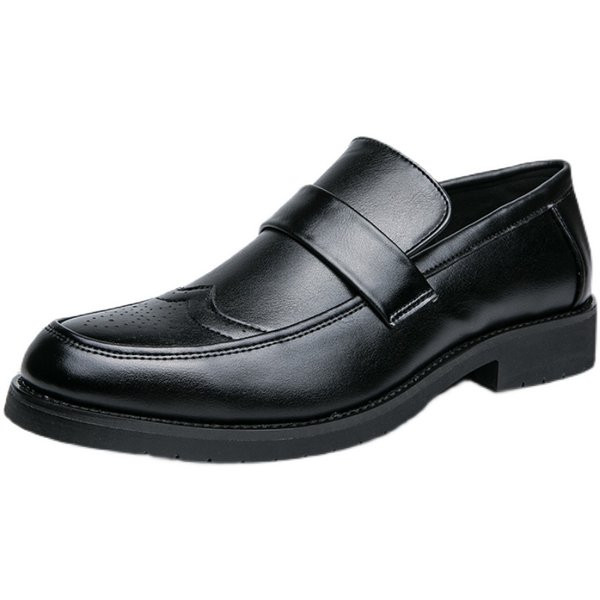 Musta värvi vabaaja meeste nahast kingad