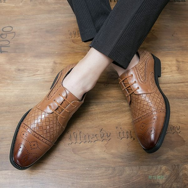 Vīriešu formāli mākslīgās ādas apavi ar šņorēm