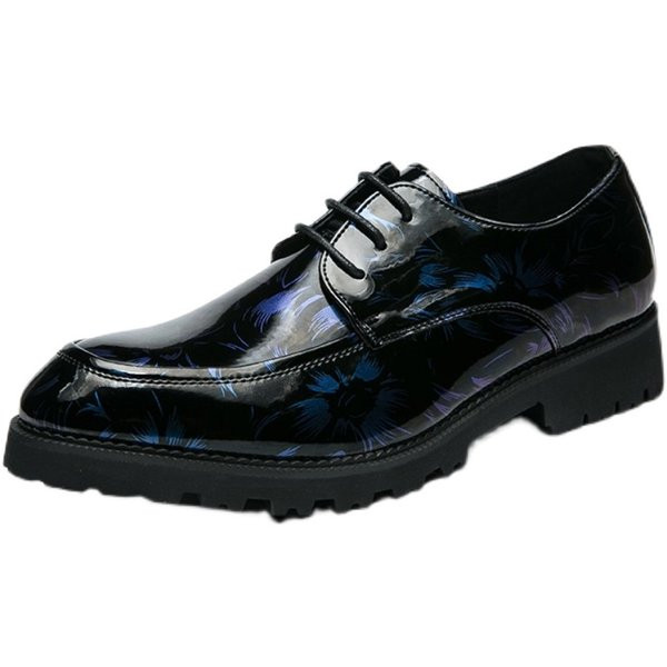 Šiuolaikiški vyriški lakuotos odos batai su raišteliais juodos spalvos