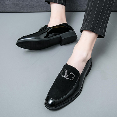 Vyriški batai iš eko odos ir eko zomšos su metalo apdaila