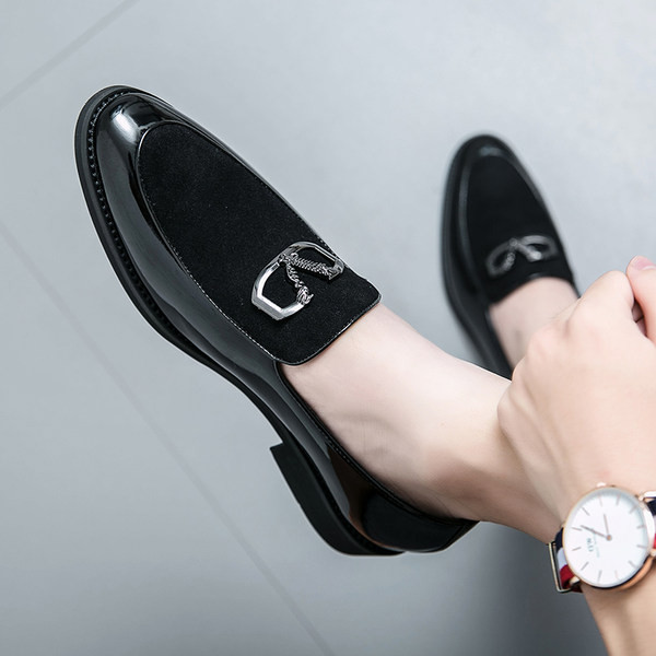 Vyriški batai iš eko odos ir eko zomšos su metalo apdaila