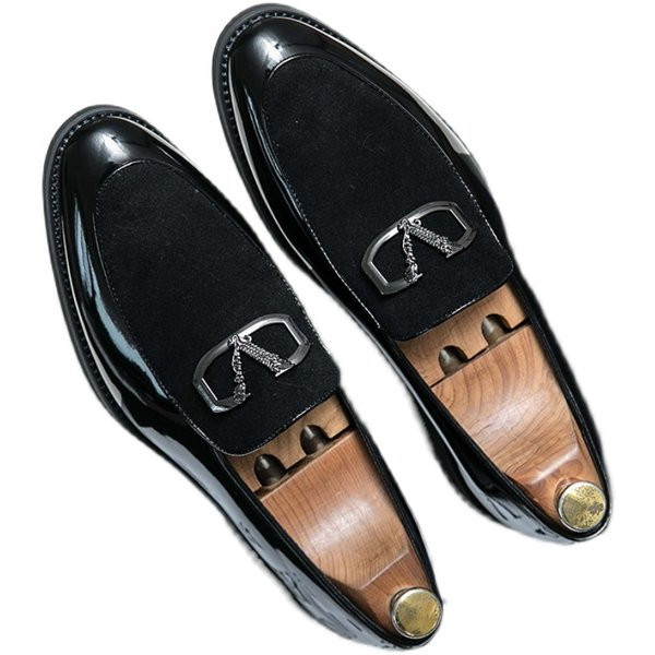 Vyriški batai iš eko odos ir eko zomšos su metalo apdaila